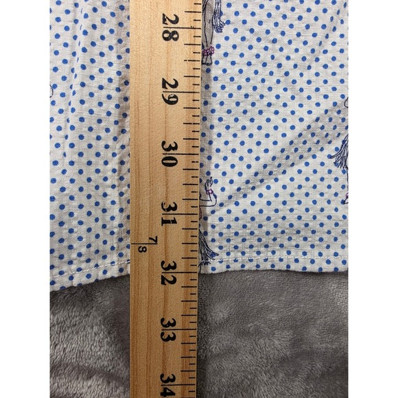 Tommy Bahama Button Up Shirt Mens XL Blue/White Hula Girl Polka Dot Stretch - Picture 6 of 8